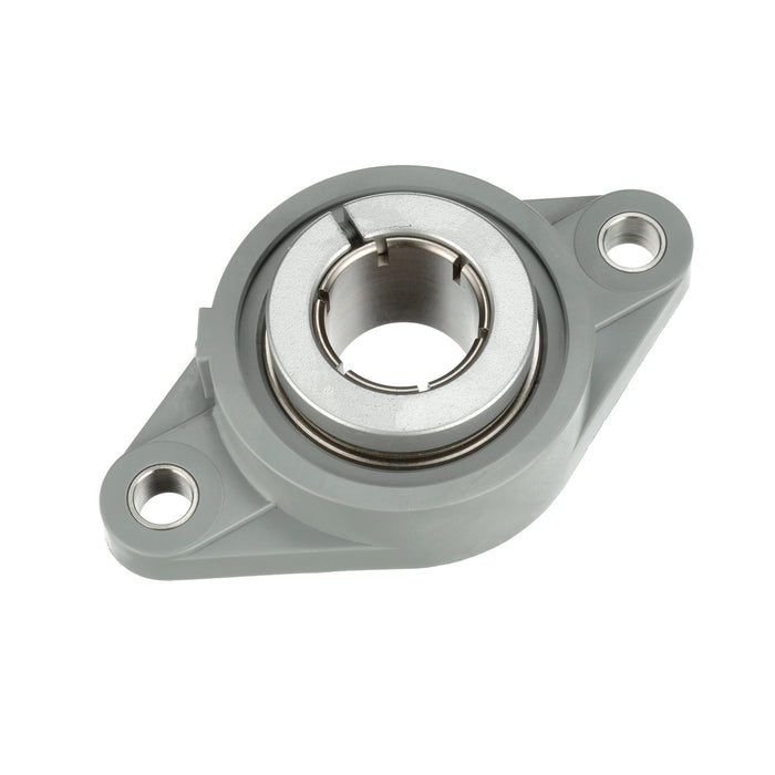 Sealmaster CRFTC-PN20RT RMW Mounted Ball Bearings, Phosphorous Nickel Coated Bearing, 2 Bolt Flange Bearings, 1-1/4" Diameter, Thermoplastic Housing,  Concentric Locking, High Performance Seal (HPS), Reduced Maintenance - Lubed for Life, Wide Inner Race