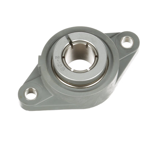 Sealmaster CRFTC-PN19T RMW Mounted Ball Bearings, Phosphorous Nickel Coated Bearing, 2 Bolt Flange Bearings, 1-3/16" Diameter, Thermoplastic Housing,  Concentric Locking, High Performance Seal (HPS), Reduced Maintenance - Lubed for Life, Wide Inner Race