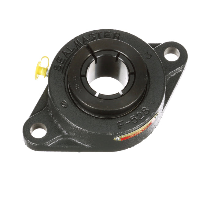 Sealmaster MSFT-24T Mounted Ball Bearings, Black Oxide Bearing, 2 Bolt Flange Bearings, 1-1/2" Diameter, Cast Iron Housing, Concentric Locking, Felt Labyrinth Seal, Wide Inner Race