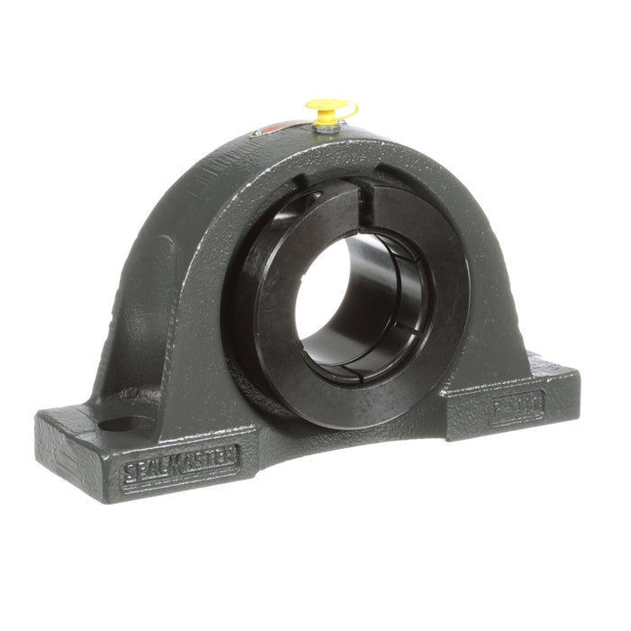 Sealmaster NP-39T Mounted Ball Bearings, Black Oxide Bearing, Pillow Block Bearings, 2-7/16" Diameter, Cast Iron Housing, Concentric Locking, Felt Labyrinth Seal, Wide Inner Race