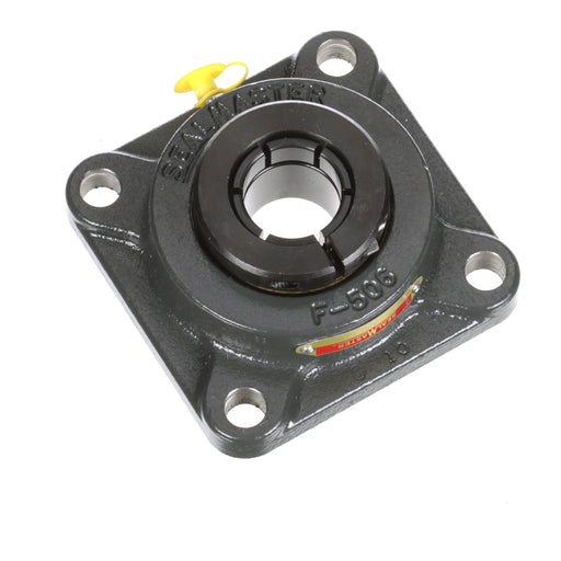 Sealmaster SF-20T RM Mounted Ball Bearings, Black Oxide Bearing, 4 Bolt Flange Bearings, 1-1/4" Diameter, Cast Iron Housing, Concentric Locking, Felt Labyrinth Seal, Reduced Maintenance - Lubed for Life, Wide Inner Race