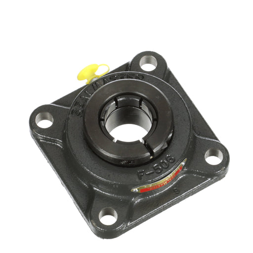 Sealmaster SF-22T Mounted Ball Bearings, Black Oxide Bearing, 4 Bolt Flange Bearings, 1-3/8" Diameter, Cast Iron Housing, Concentric Locking, Felt Labyrinth Seal, Wide Inner Race