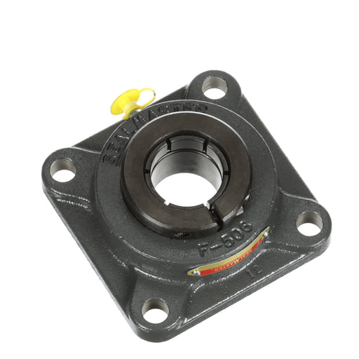 Sealmaster SF-23T Mounted Ball Bearings, Black Oxide Bearing, 4 Bolt Flange Bearings, 1-7/16" Diameter, Cast Iron Housing, Concentric Locking, Felt Labyrinth Seal, Wide Inner Race