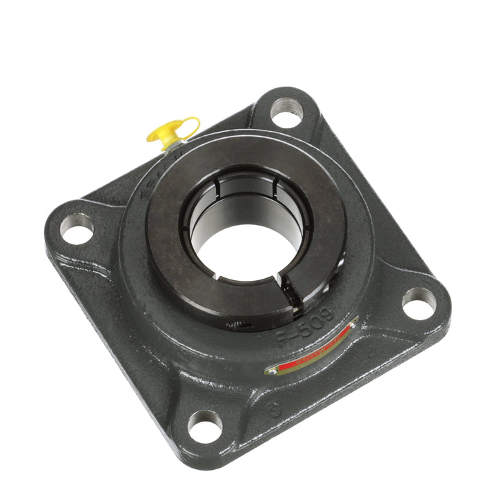 Sealmaster SF-31T CSK Mounted Ball Bearings, Black Oxide Bearing, 4 Bolt Flange Bearings, 1-15/16" Diameter, Cast Iron Housing, Concentric Locking, Felt Labyrinth Seal, 90 Degree Grease Fitting, Wide Inner Race