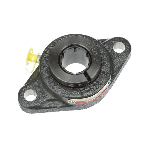 Sealmaster SFT-16T Mounted Ball Bearings, Black Oxide Bearing, 2 Bolt Flange Bearings, 1" Diameter, Cast Iron Housing, Concentric Locking, Felt Labyrinth Seal, Wide Inner Race