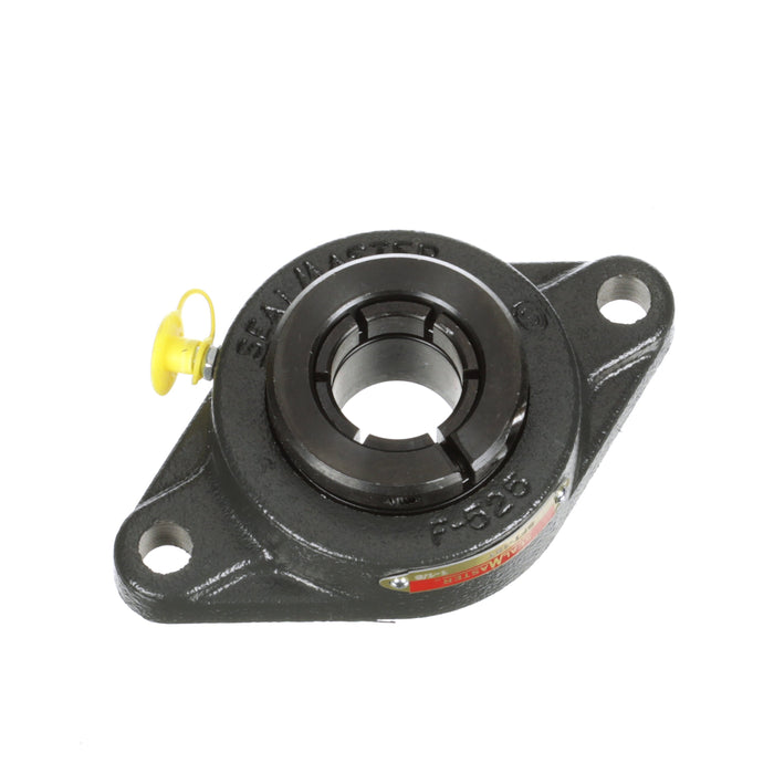 Sealmaster SFT-18T RM Mounted Ball Bearings, Black Oxide Bearing, 2 Bolt Flange Bearings, 1-1/8" Diameter, Cast Iron Housing, Concentric Locking, Felt Labyrinth Seal, Reduced Maintenance - Lubed for Life, Wide Inner Race