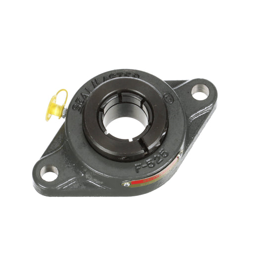 Sealmaster SFT-19T Mounted Ball Bearings, Black Oxide Bearing, 2 Bolt Flange Bearings, 1-3/16" Diameter, Cast Iron Housing, Concentric Locking, Felt Labyrinth Seal, Wide Inner Race