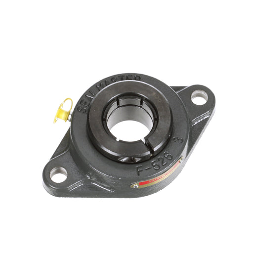 Sealmaster SFT-23T Mounted Ball Bearings, Black Oxide Bearing, 2 Bolt Flange Bearings, 1-7/16" Diameter, Cast Iron Housing, Concentric Locking, Felt Labyrinth Seal, Wide Inner Race