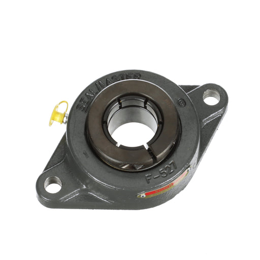 Sealmaster SFT-24T Mounted Ball Bearings, Black Oxide Bearing, 2 Bolt Flange Bearings, 1-1/2" Diameter, Cast Iron Housing, Concentric Locking, Felt Labyrinth Seal, Wide Inner Race