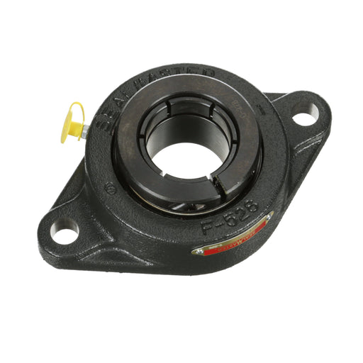 Sealmaster SFT-28T Mounted Ball Bearings, Black Oxide Bearing, 2 Bolt Flange Bearings, 1-3/4" Diameter, Cast Iron Housing, Concentric Locking, Felt Labyrinth Seal, Wide Inner Race