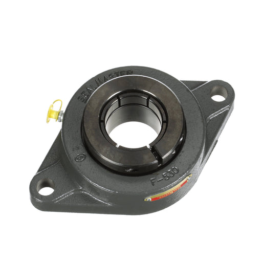 Sealmaster SFT-32T Mounted Ball Bearings, Black Oxide Bearing, 2 Bolt Flange Bearings, 2" Diameter, Cast Iron Housing, Concentric Locking, Felt Labyrinth Seal, Wide Inner Race