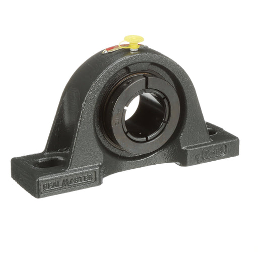 Sealmaster SP-27TC Mounted Ball Bearings, Black Oxide Bearing, Pillow Block Bearings, 1-11/16" Diameter, Cast Iron Housing, Concentric Locking, Contact Seal, Wide Inner Race