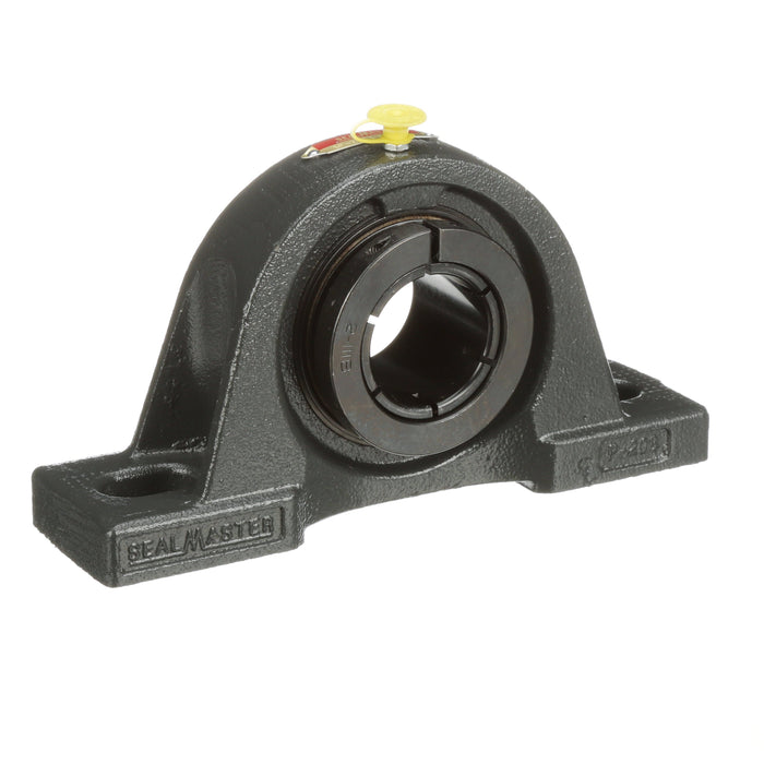 Sealmaster SP-27TC Mounted Ball Bearings, Black Oxide Bearing, Pillow Block Bearings, 1-11/16" Diameter, Cast Iron Housing, Concentric Locking, Contact Seal, Wide Inner Race