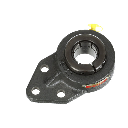 Sealmaster FB-23T RM Mounted Ball Bearings, Black Oxide Bearing, 3 Bolt Flange Bracket Bearings, 1-7/16" Diameter, Cast Iron Housing, Concentric Locking, Felt Labyrinth Seal, Reduced Maintenance - Lubed for Life, Wide Inner Race