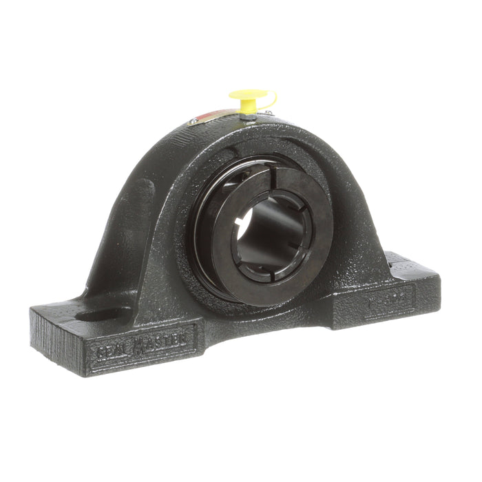 Sealmaster MP-23T Mounted Ball Bearings, Black Oxide Bearing, Pillow Block Bearings, 1-7/16" Diameter, Cast Iron Housing, Concentric Locking, Felt Labyrinth Seal, Wide Inner Race