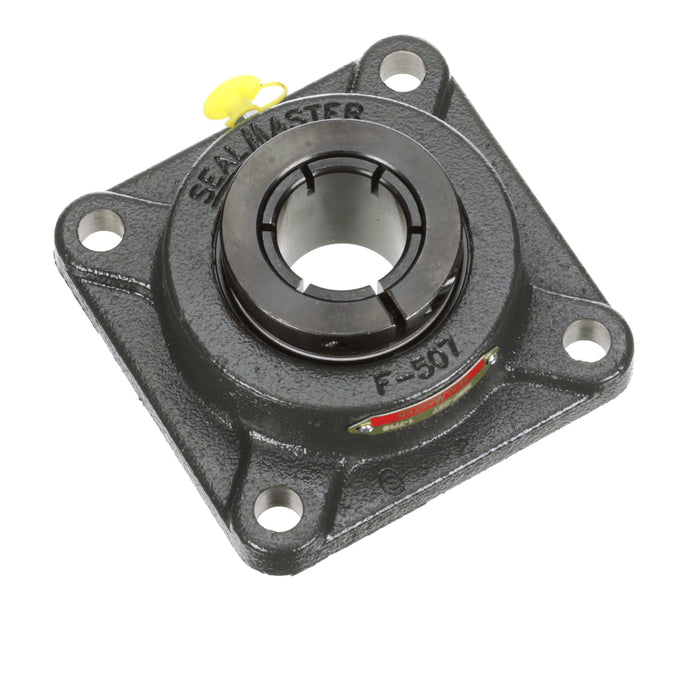 Sealmaster MSF-23T Mounted Ball Bearings, Black Oxide Bearing, 4 Bolt Flange Bearings, 1-7/16" Diameter, Cast Iron Housing, Concentric Locking, Felt Labyrinth Seal, Wide Inner Race