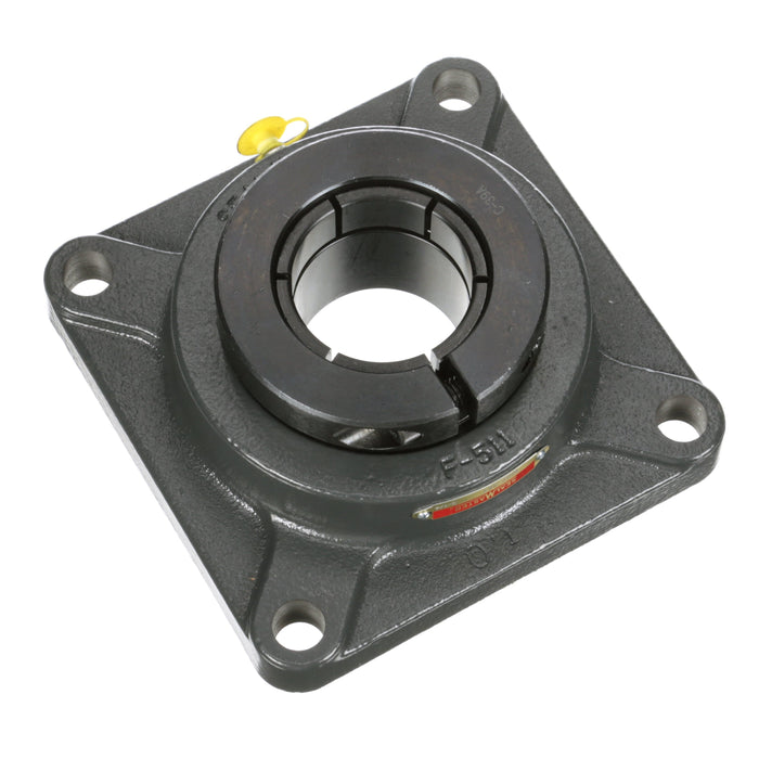 Sealmaster MSF-36T Mounted Ball Bearings, Black Oxide Bearing, 4 Bolt Flange Bearings, 2-1/4" Diameter, Cast Iron Housing, Concentric Locking, Felt Labyrinth Seal, Wide Inner Race