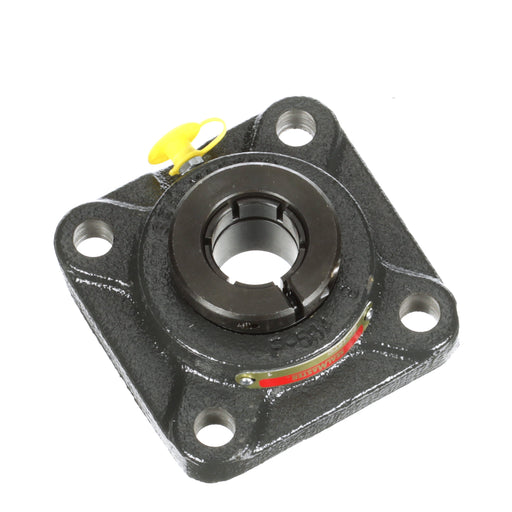 Sealmaster SF-16TC Mounted Ball Bearings, Black Oxide Bearing, 4 Bolt Flange Bearings, 1" Diameter, Cast Iron Housing, Concentric Locking, Contact Seal, Wide Inner Race