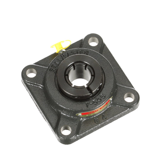 Sealmaster MSF-16TC Mounted Ball Bearings, Black Oxide Bearing, 4 Bolt Flange Bearings, 1" Diameter, Cast Iron Housing, Concentric Locking, Contact Seal, Wide Inner Race