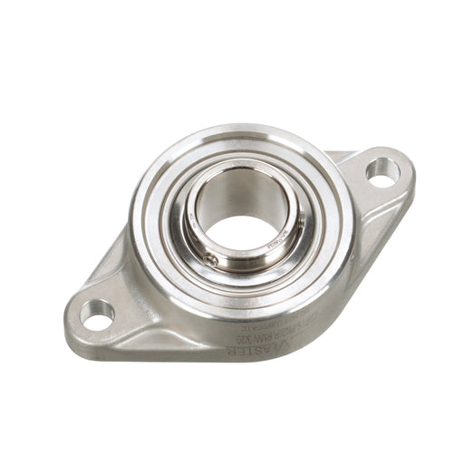 Sealmaster CRFTS-PN20R RMW Mounted Ball Bearings, Phosphorous Nickel Coated Bearing, 2 Bolt Flange Bearings, 1-1/4" Diameter, Stainless Steel Housing, Set Screw Locking, High Performance Seal (HPS), Reduced Maintenance - Lubed for Life, Wide Inner Race