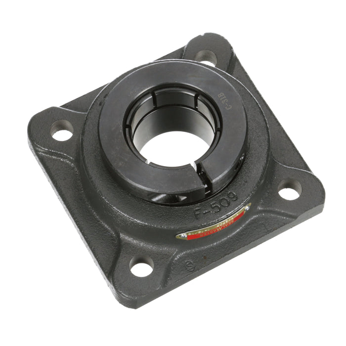 Sealmaster PVR-2535 Mounted Ball Bearings, Black Oxide Bearing, 4 Bolt Flange Bearings, 1-15/16" Diameter, Cast Iron Housing, Concentric Locking, High Temperature, Wide Inner Race