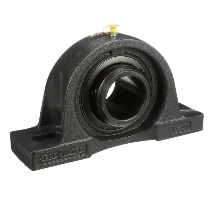 Sealmaster MPD-39 CXU Mounted Ball Bearings, Black Oxide Bearing, Pillow Block Bearings, 2-7/16" Diameter, Cast Iron Housing, Double Set Screw Locking, Felt Labyrinth Seal, Air Handling Housing Fit, Wide Inner Race