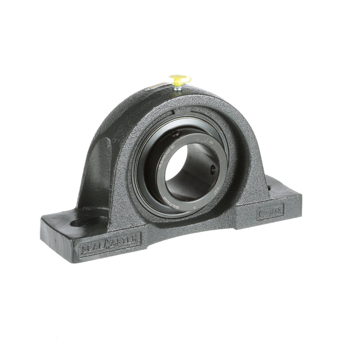 Sealmaster MP-39 CXU Mounted Ball Bearings, Black Oxide Bearing, Pillow Block Bearings, 2-7/16" Diameter, Cast Iron Housing, Set Screw Locking, Felt Labyrinth Seal, Air Handling Housing Fit, Wide Inner Race