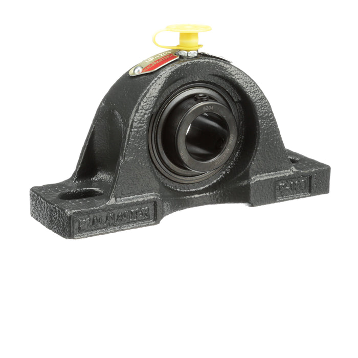 Sealmaster NP-204 Mounted Ball Bearings, Black Oxide Bearing, Pillow Block Bearings, 20mm Diameter, Cast Iron Housing, Set Screw Locking, Felt Labyrinth Seal, Wide Inner Race