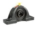 Sealmaster NP-204 Mounted Ball Bearings, Black Oxide Bearing, Pillow Block Bearings, 20mm Diameter, Cast Iron Housing, Set Screw Locking, Felt Labyrinth Seal, Wide Inner Race