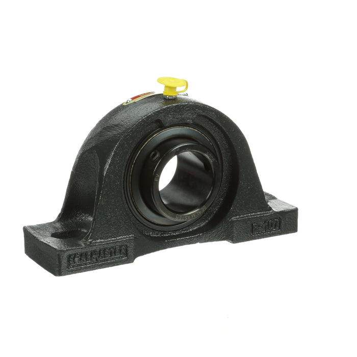 Sealmaster NP-208 Mounted Ball Bearings, Black Oxide Bearing, Pillow Block Bearings, 40mm Diameter, Cast Iron Housing, Set Screw Locking, Felt Labyrinth Seal, Wide Inner Race