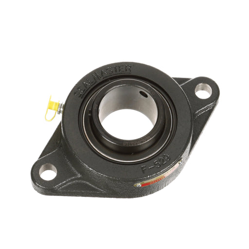 Sealmaster SFT-210 HT Mounted Ball Bearings, Black Oxide Bearing, 2 Bolt Flange Bearings, 50mm Diameter, Cast Iron Housing, Set Screw Locking, Nomex Seal, High Temperature Seal, High Temperature Grease, Wide Inner Race