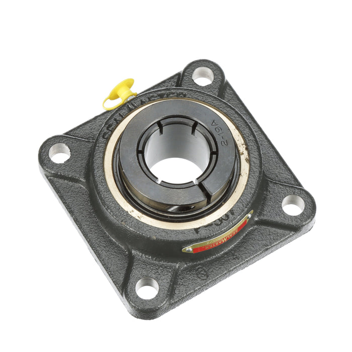 Sealmaster ESF-27T Mounted Ball Bearings, Black Oxide Bearing, 4 Bolt Flange Bearings, 1-11/16" Diameter, Cast Iron Housing, Concentric Locking, Felt Labyrinth Seal, Wide Inner Race