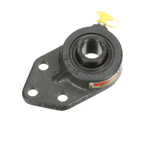 Sealmaster FB-204 AIR Mounted Ball Bearings, Black Oxide Bearing, 3 Bolt Flange Bracket Bearings, 20mm Diameter, Cast Iron Housing, Set Screw Locking, Felt Labyrinth Seal, Wide Inner Race