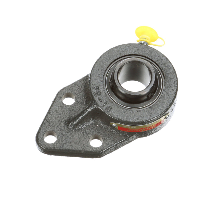 Sealmaster FB-205 Mounted Ball Bearings, Black Oxide Bearing, 3 Bolt Flange Bracket Bearings, 25mm Diameter, Cast Iron Housing, Set Screw Locking, Felt Labyrinth Seal, Wide Inner Race