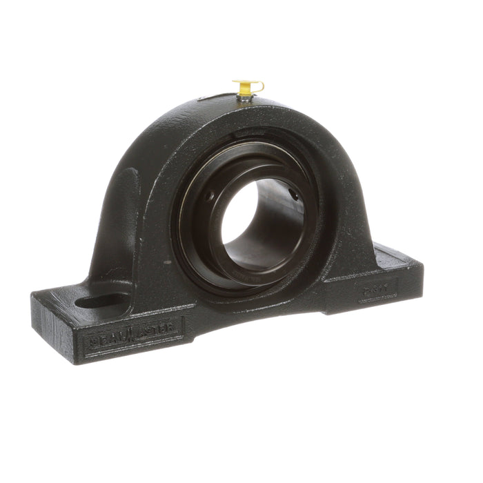 Sealmaster MP-313 Mounted Ball Bearings, Black Oxide Bearing, Pillow Block Bearings, 65mm Diameter, Cast Iron Housing, Set Screw Locking, Felt Labyrinth Seal, Wide Inner Race