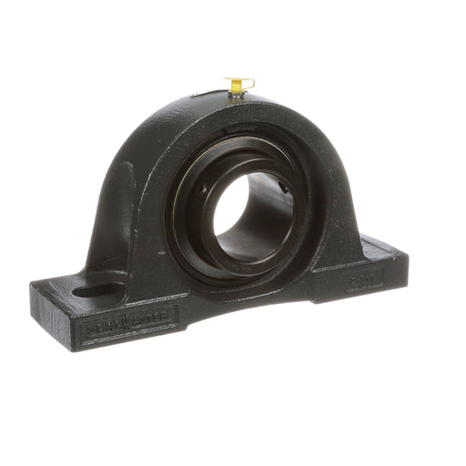 Sealmaster MP-313 CXU Mounted Ball Bearings, Black Oxide Bearing, Pillow Block Bearings, 65mm Diameter, Cast Iron Housing, Set Screw Locking, Felt Labyrinth Seal, Air Handling Housing Fit, Wide Inner Race