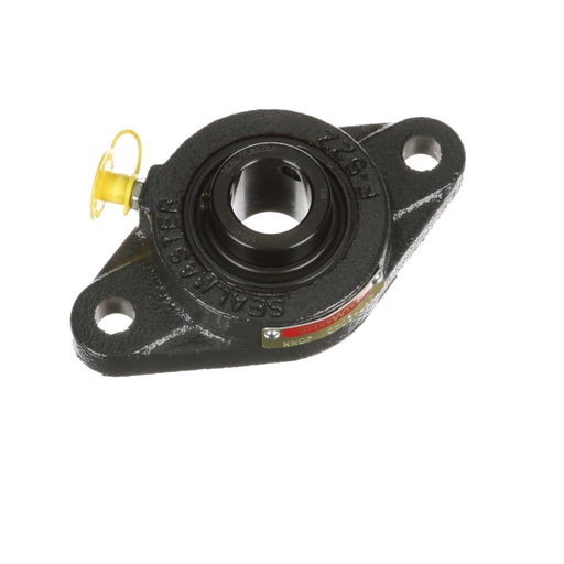 Sealmaster SFT-204C Mounted Ball Bearings, Black Oxide Bearing, 2 Bolt Flange Bearings, 20mm Diameter, Cast Iron Housing, Set Screw Locking, Contact Seal, Wide Inner Race