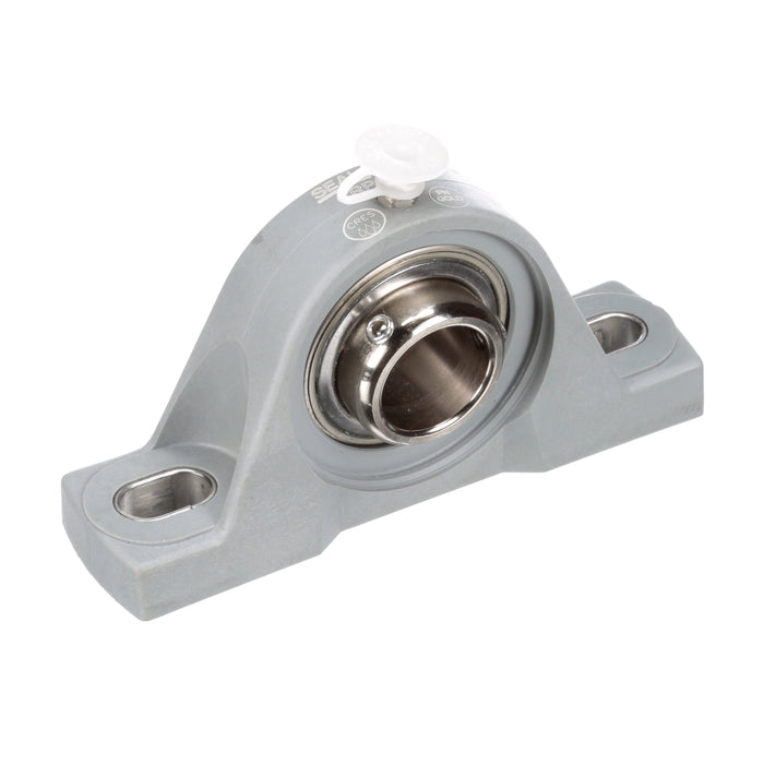 Sealmaster CRPC-PN22 Mounted Ball Bearings, Phosphorous Nickel Coated Bearing, Pillow Block Bearings, 1-3/8" Diameter, Thermoplastic Housing,  Set Screw Locking, High Performance Seal (HPS), Wide Inner Race