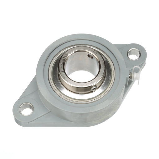 Sealmaster CRFTC-PN24 Mounted Ball Bearings, Phosphorous Nickel Coated Bearing, 2 Bolt Flange Bearings, 1-1/2" Diameter, Thermoplastic Housing,  Set Screw Locking, High Performance Seal (HPS), Wide Inner Race