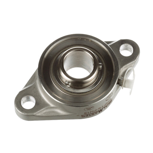 Sealmaster CRFTS-PN16 RMW Mounted Ball Bearings, Phosphorous Nickel Coated Bearing, 2 Bolt Flange Bearings, 1" Diameter, Stainless Steel Housing, Set Screw Locking, High Performance Seal (HPS), Reduced Maintenance - Lubed for Life, Wide Inner Race