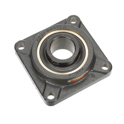 Sealmaster ESF-32 GCS Mounted Ball Bearings, Black Oxide Bearing, 4 Bolt Flange Bearings, 2" Diameter, Cast Iron Housing, Set Screw Locking, Contact Seal, High Temperature, Wide Inner Race