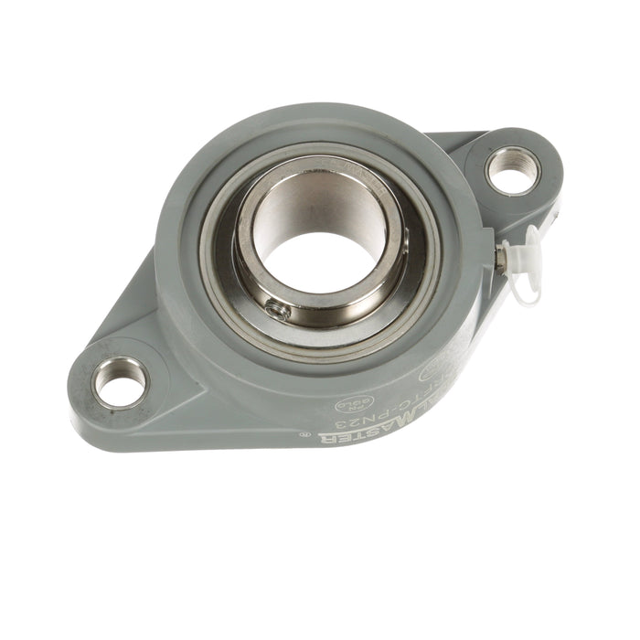 Sealmaster CRFTC-PN23 Mounted Ball Bearings, Phosphorous Nickel Coated Bearing, 2 Bolt Flange Bearings, 1-7/16" Diameter, Thermoplastic Housing,  Set Screw Locking, High Performance Seal (HPS), Wide Inner Race