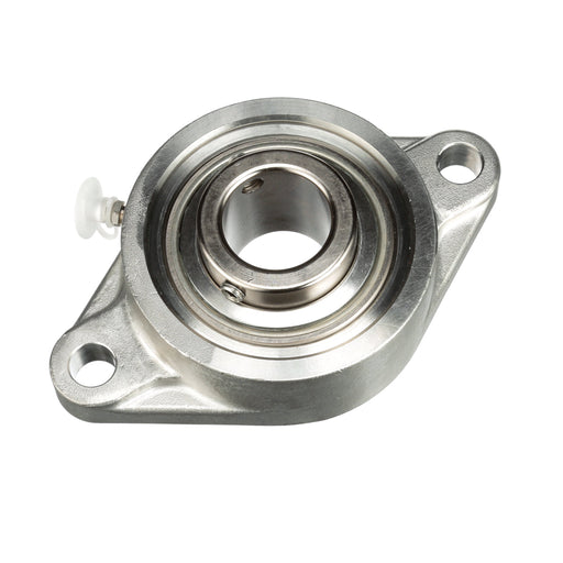 Sealmaster CRFTS-PN20 Mounted Ball Bearings, Phosphorous Nickel Coated Bearing, 2 Bolt Flange Bearings, 1-1/4" Diameter, Stainless Steel Housing, Set Screw Locking, High Performance Seal (HPS), Wide Inner Race