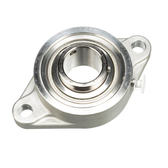 Sealmaster CRFTS-PN23 Mounted Ball Bearings, Phosphorous Nickel Coated Bearing, 2 Bolt Flange Bearings, 1-7/16" Diameter, Stainless Steel Housing, Set Screw Locking, High Performance Seal (HPS), Wide Inner Race