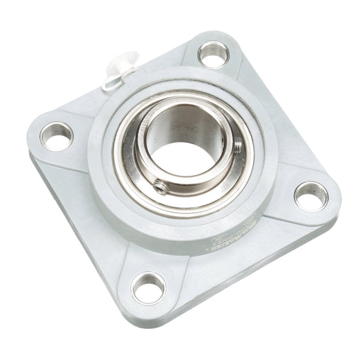 Sealmaster CRFC-PN23 Mounted Ball Bearings, Phosphorous Nickel Coated Bearing, 4 Bolt Flange Bearings, 1-7/16" Diameter, Thermoplastic Housing,  Set Screw Locking, High Performance Seal (HPS), Wide Inner Race