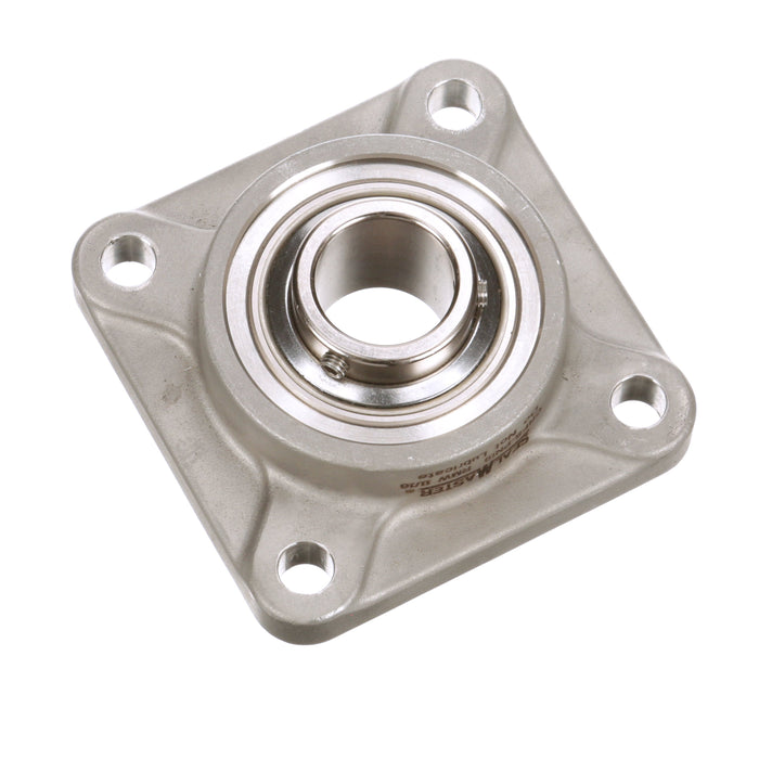 Sealmaster CRFS-PN19 RMW Mounted Ball Bearings, Phosphorous Nickel Coated Bearing, 4 Bolt Flange Bearings, 1-3/16" Diameter, Stainless Steel Housing, Set Screw Locking, High Performance Seal (HPS), Reduced Maintenance - Lubed for Life, Wide Inner Race