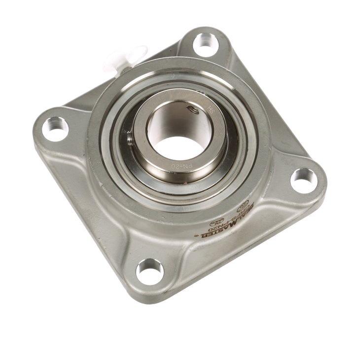 Sealmaster CRFS-PN20 Mounted Ball Bearings, Phosphorous Nickel Coated Bearing, 4 Bolt Flange Bearings, 1-1/4" Diameter, Stainless Steel Housing, Set Screw Locking, High Performance Seal (HPS), Wide Inner Race