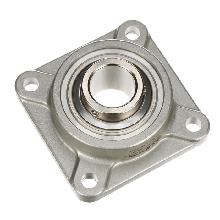 Sealmaster CRFS-PN24 RMW Mounted Ball Bearings, Phosphorous Nickel Coated Bearing, 4 Bolt Flange Bearings, 1-1/2" Diameter, Stainless Steel Housing, Set Screw Locking, High Performance Seal (HPS), Reduced Maintenance - Lubed for Life, Wide Inner Race