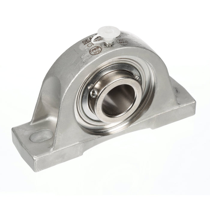 Sealmaster CRPS-PN20 Mounted Ball Bearings, Phosphorous Nickel Coated Bearing, Pillow Block Bearings, 1-1/4" Diameter, Stainless Steel Housing, Set Screw Locking, High Performance Seal (HPS), Wide Inner Race