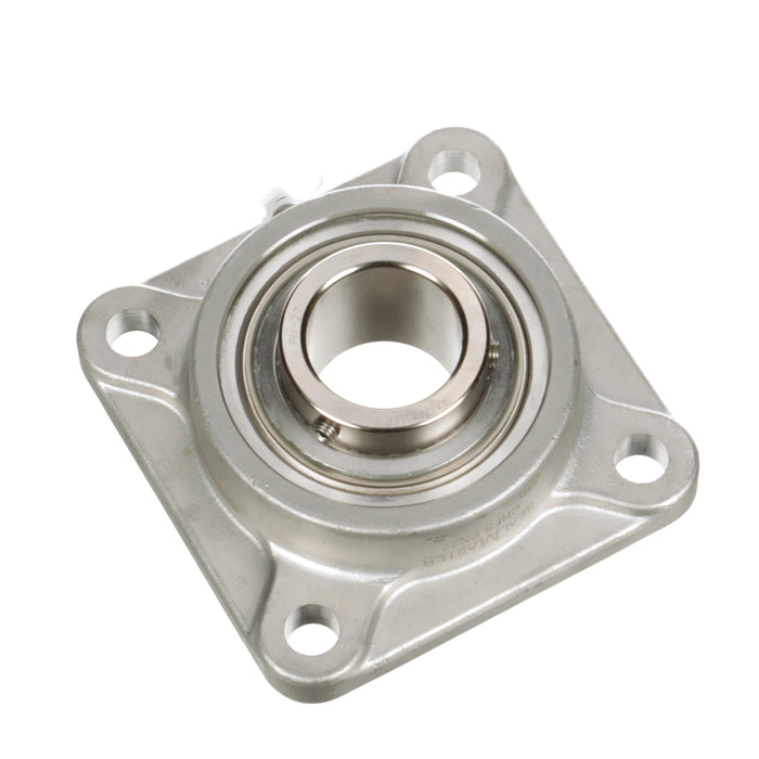 Sealmaster CRFS-PN27 Mounted Ball Bearings, Phosphorous Nickel Coated Bearing, 4 Bolt Flange Bearings, 1-11/16" Diameter, Stainless Steel Housing, Set Screw Locking, High Performance Seal (HPS), Wide Inner Race